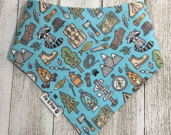 Dog bandana / Camp site bandana  / Two sided  bandana  / Cat bandana / Dog bandana Canada /  Snap on bandana   / Custom available