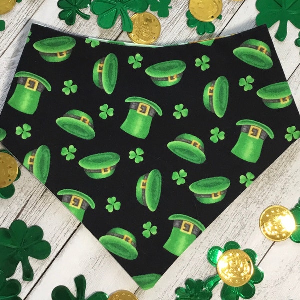 Irish hat Dog bandana / St Patricks Day dog bandana  / Shamrock pet bandana   / St Pats bandana  / Cat bandana / Puppy bandana / Pet scarf