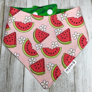 Watermelon summer dog bandana pet gift Cat bandana reversible pet scarf Canada cat gift snap on fun dogs gift snap bandana