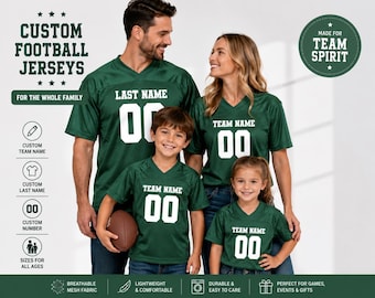 Custom Football Baby Jersey First Birthday Outfit Infant Toddler Football Football Theme Fan, Custom Family Jersey, 1st Birthday One Year