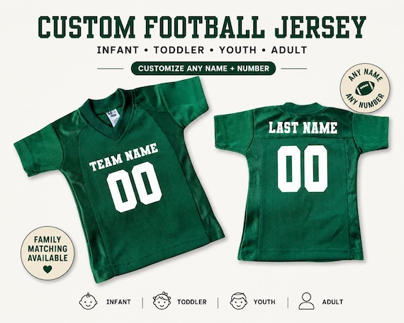 Custom Football Baby Jersey First Birthday Outfit Infant Toddler Football Football Theme Fan, Custom Family Matching Jersey, 1st One Year