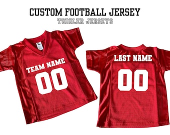 Camisa de futebol personalizada para bebês e crianças, ideal para o dia do jogo, perfeita para fãs de esportes e para acompanhar o time.