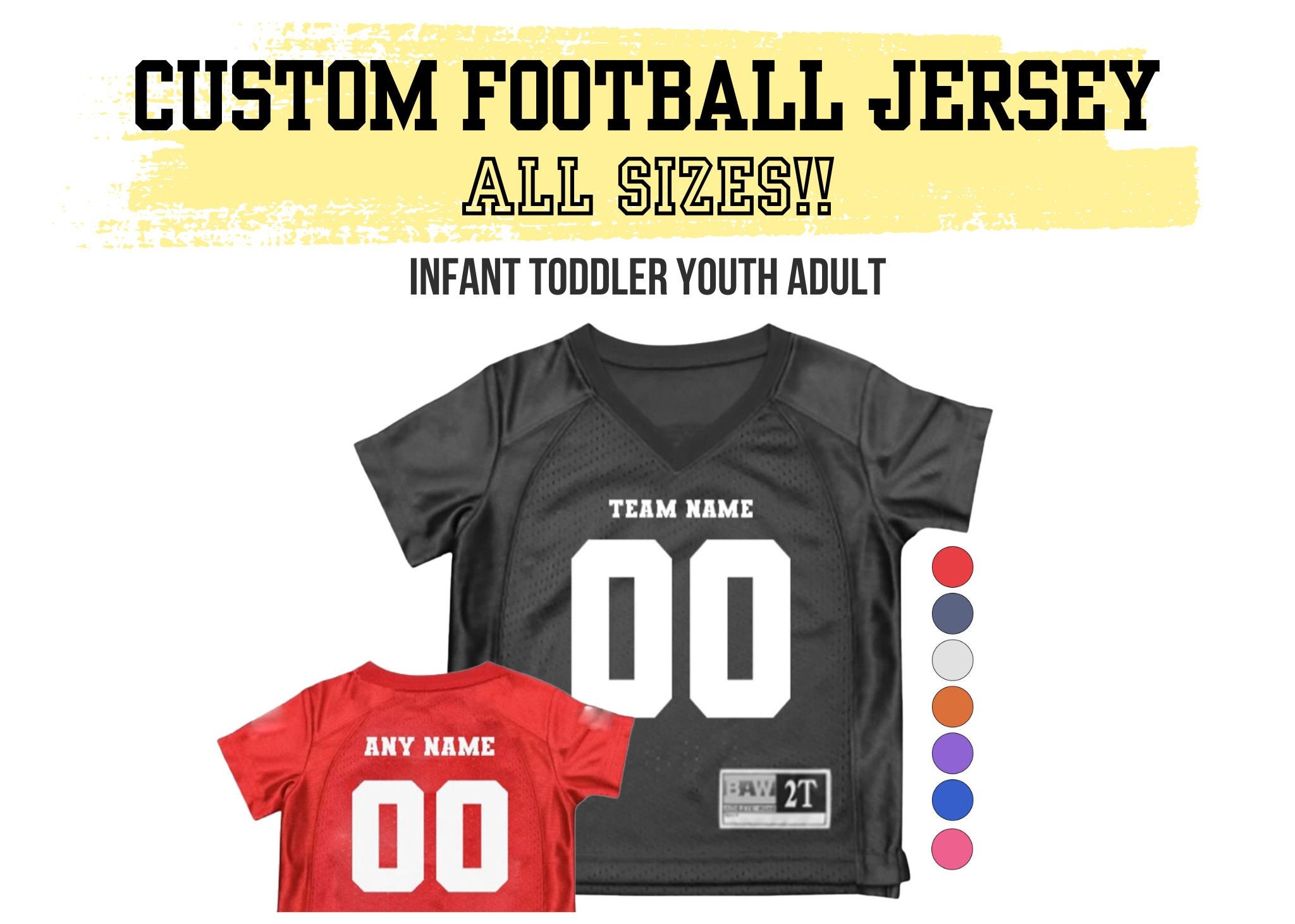  Custom Men Women Youth Blank Football Jersey, Dark