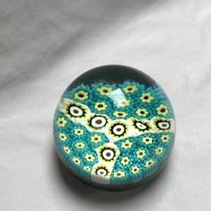 Vintage Hand Blown Murano Glass Made in Italy Millefiori Colorful Paperweight Sculpture