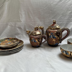 Antique Japanese Dragon Tea Set - Etsy