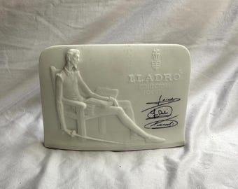 Lladro Collector's Society Plaque Don Quixote Shell Back Bisque