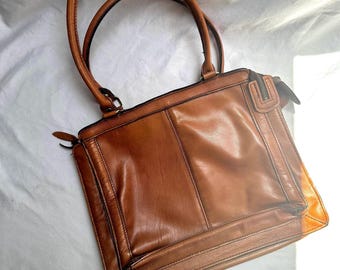 Vintage Leather Satchel Shoulder Bag