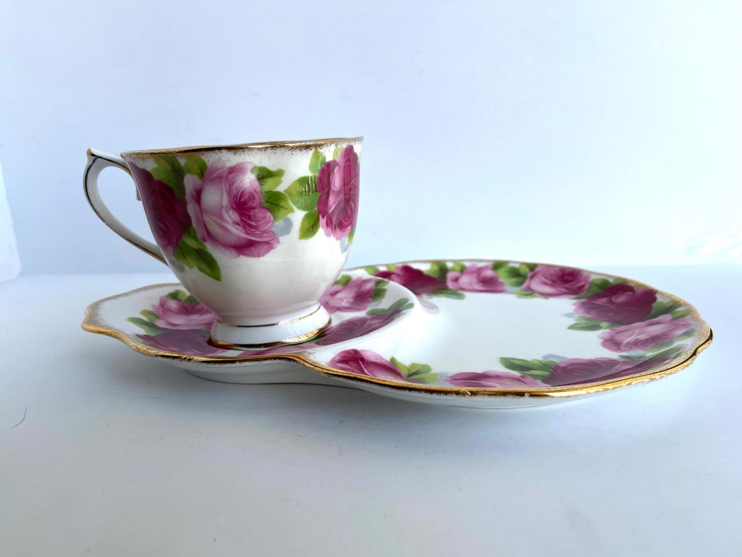 Vintage Royal Albert Old English Rose Bone China Cup and Plate Snack or
