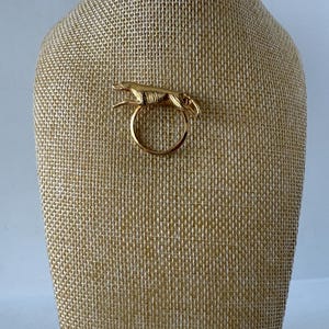Vintage Gold Tone Racing Greyhound Whippet Dog Pin Brooch Eyeglass Holder