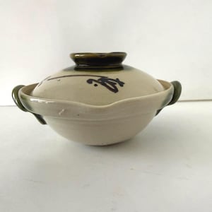 Vintage Handcrafted Japanese Donabe Earthenware Clay Cooking Pot With Lid