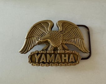 Vintage Baron Brass Buckles Solid Brass Yamaha Motorcycle Belt Buckle
