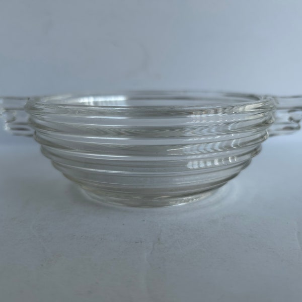 Vintage Anchor Hocking Clear Glass Manhattan Berry Bowl with Winged Handles