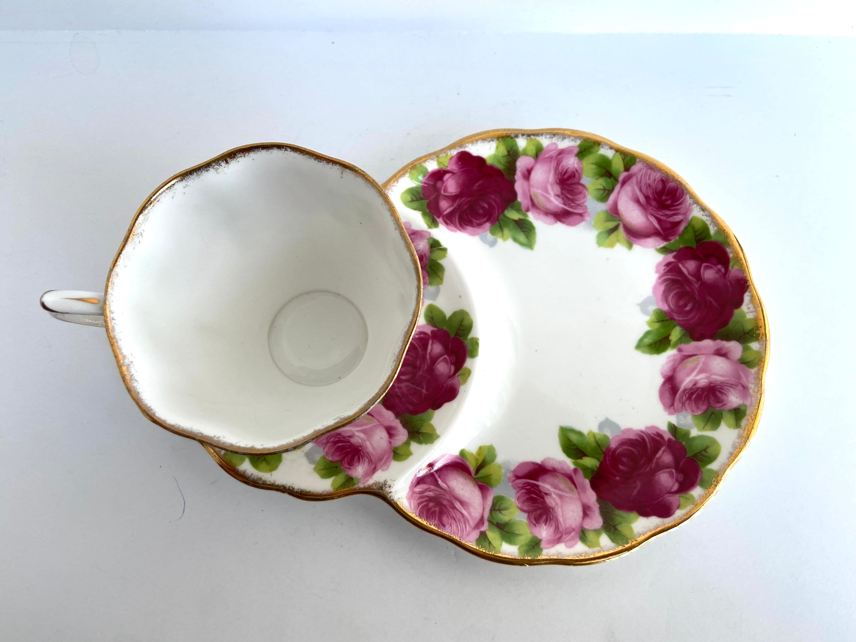 Vintage Royal Albert Old English Rose Bone China Cup and Plate Etsy