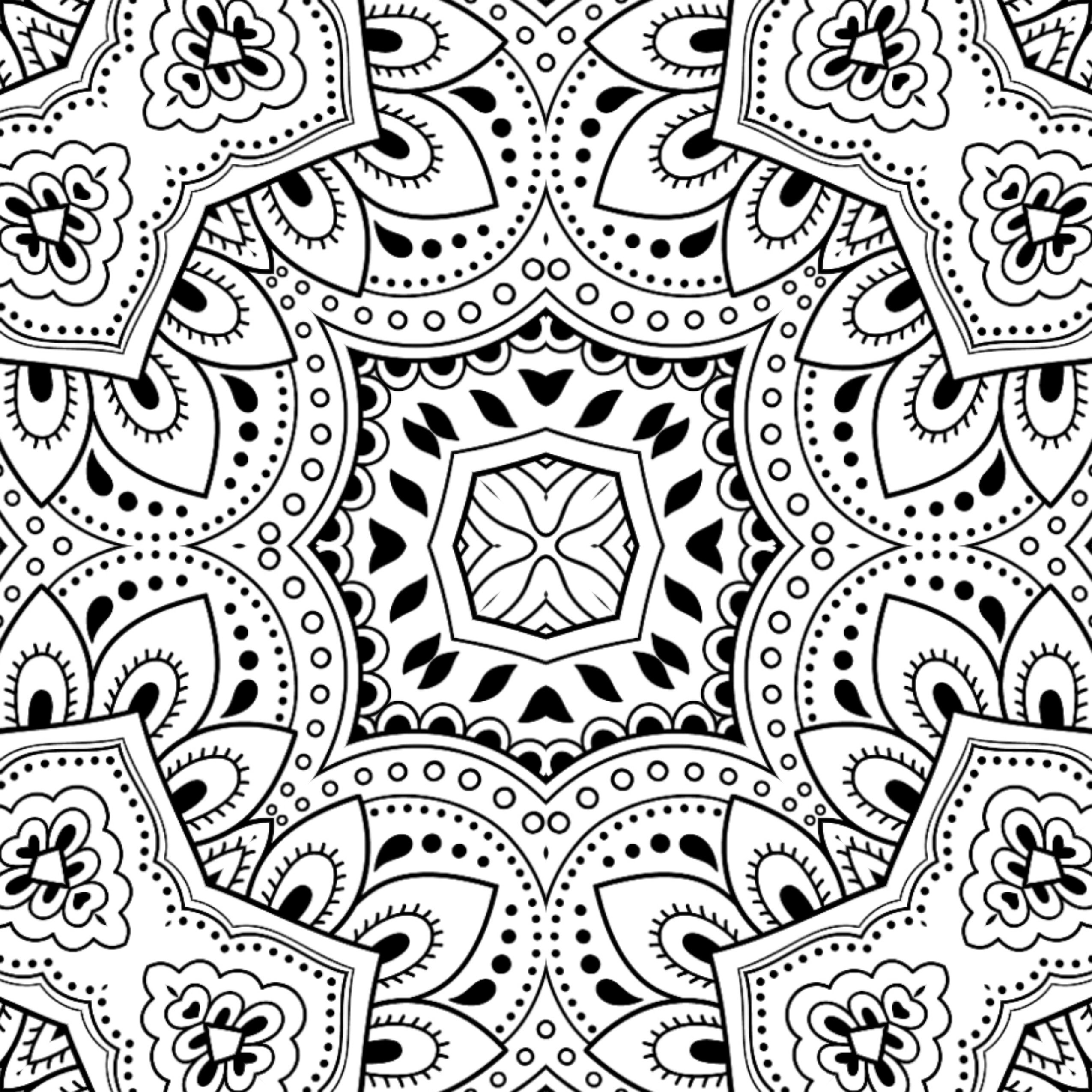 Printable Mandala Adult Coloring Pages Floral Mandala Easy | Etsy