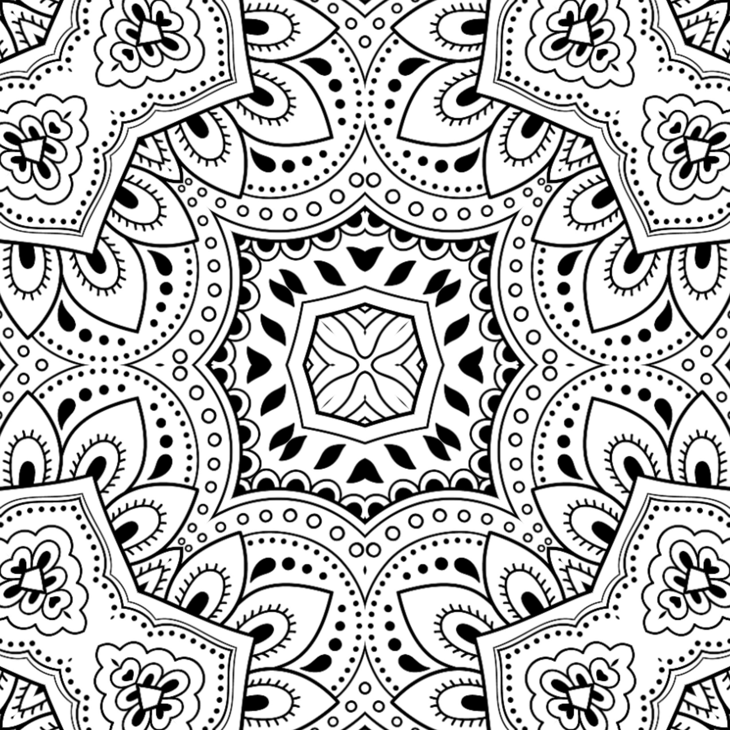 Printable Mandala Adult Coloring Pages Floral Mandala Easy | Etsy