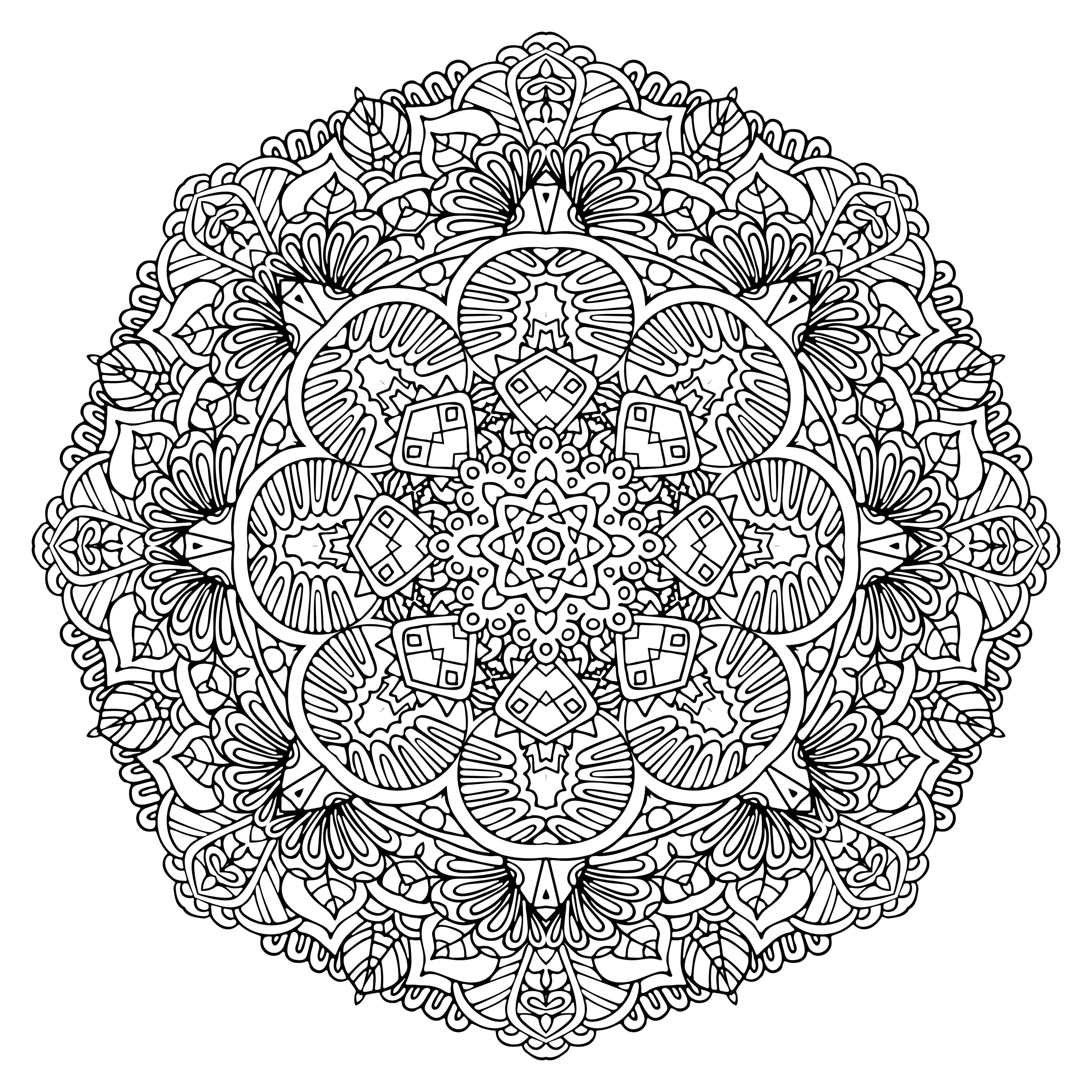 Easy Printable Mandalas Coloring Pages For Adults