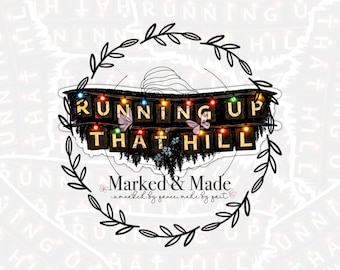 Running Up That Hill Sticker | Retro Sci-Fi Light Letter