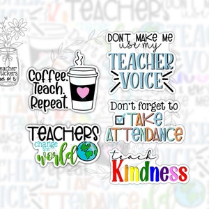 Teacher sticker set (set of 5), Teacher stickers, Teacher gifts, Teacher appreciation, Teacher sticker for laptop or water bottle, Educator