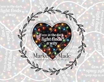 Even in the Dark, Light Finds a Way | Retro Light Heart Sticker | 80s Sci-Fi Inspired Vinyl