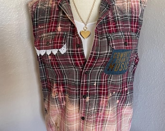 Bleached Distressed Country Flannel (Small)