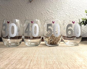Birthday Stemless Wine Glass