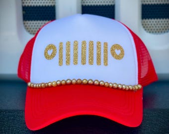 Jeep Red & Gold Trucker Hat