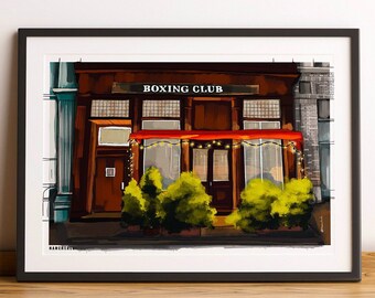 Print Boxing Club Architecture NEW YORK Vintage Picture Illustration Poster Wall Decoration Wall Art