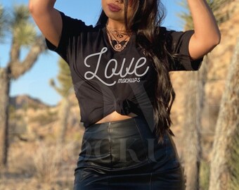 Black Bella Canvas 3001 Mockup, Boho Mockup Bella Canvas, Bella Canvas Black Mockup, Black Tshirt Mockup, Black Shirt Mockup, Model Mockup