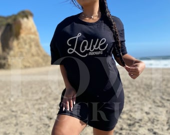 Black Bella Canvas 3001 Mockup, Bella Canvas Mockup, Trendy Mockup, Bella Canvas Black Mockup, Black Tshirt Mockup, Black Shirt Mockup
