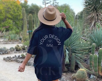 Bella Canvas 3001 Tshirt Mockup,Black Shirt,3001 Mockup, Back Shirt Mockup, Nature Mockup, Oversized Shirt Mockup