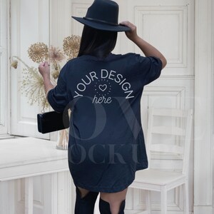 Bella Canvas 3001 Mockup, Achterkant van Shirt Mockup, Bella Canvas Zwart Shirt, Tshirt Mockup, Black Shirt Mockup, Oversized Shirt Mockup