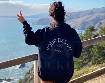 Gildan 18500 Hoodie Mockup, Back Gildan Mockup, Back Hoodie Mockup, Nature Mockup, Outdoor Mockup, Oversized Gildan Mockup