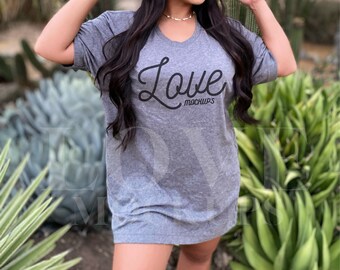 Bella Canvas 3001 Mockup, Bella Canvas 3001 Heather Deep Mockup, Modny Mockup, Natura Mockup, Oversized Shirt Mockup