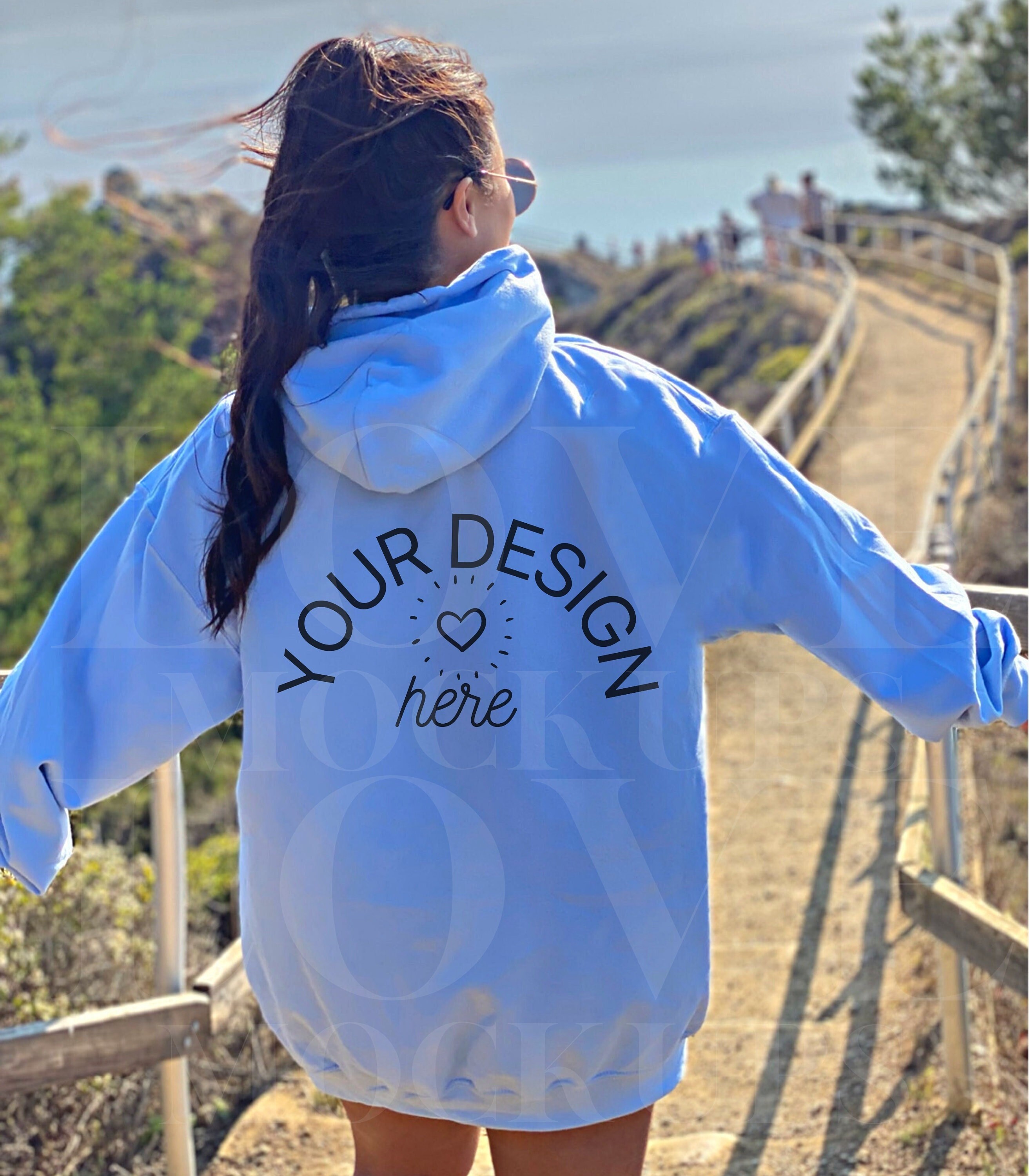 Gildan hoodie light blue Clearance