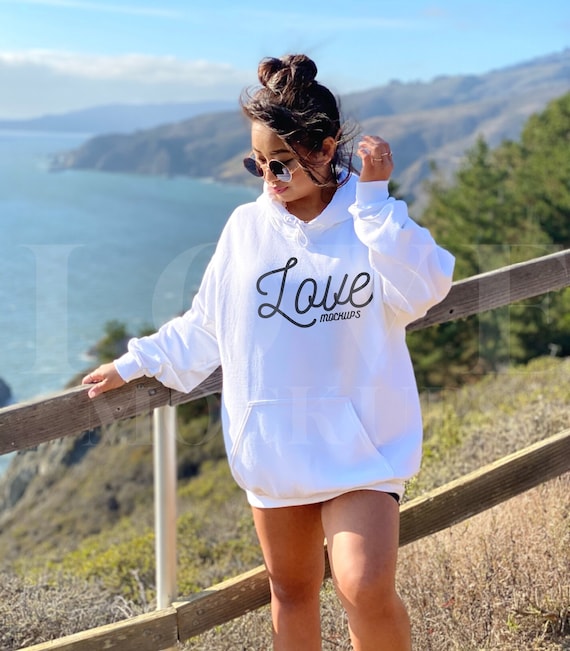 Gildan 18500 Mockup, White Gildan Hoodie Mockup, Oversized Hoodie Mockup, Trendy Mockup, Nature Mockup, Hoodie Mockup, Edgy Mockup
