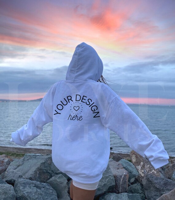 Gildan 18500 Hoodie Mockup, Back Gildan Mockup, Back Hoodie Mockup, Nature Mockup, Outdoor Mockup, Oversized Gildan Mockup