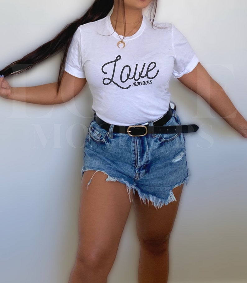May include: A white t-shirt with the text "Love mockups" in black cursive lettering.