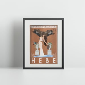 A4 Hebe Greek Goddess Art Print, Greek Mythology, Goddess of Youth, Digital Art Print, Illustration, Gift, Wall Art, Art