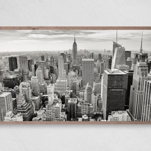 New York CIty Skyline Black White Photography Wall Art Print, Digital Download