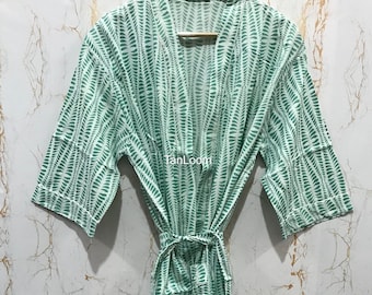 Cotton Kimono Robe | Women's Lightweight Bathrobe | Bohemian Resort Cover Up
