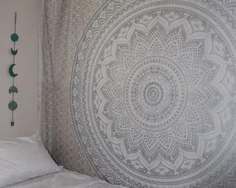 Mandala Tapestry: Handmade Cotton Bedsheet Wall Hanging(84x54 Inches)