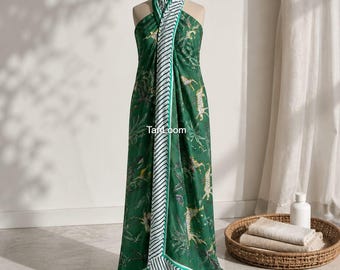 Jungle Safari Cotton Sarong, Beach Cover Up, Voile Scarf Pareo