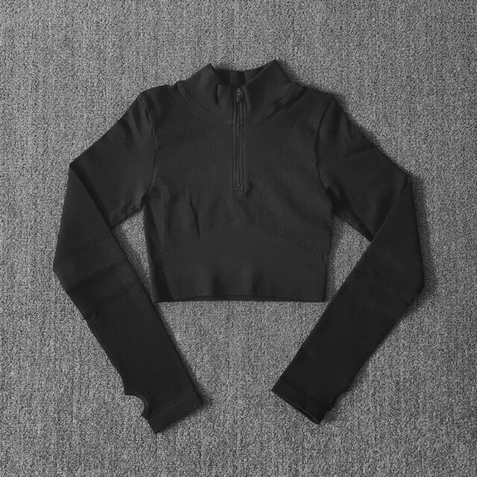 Women Long Sleeve Sports Shirt Jacket Zip Fitness Shirt Yoga Gym Top