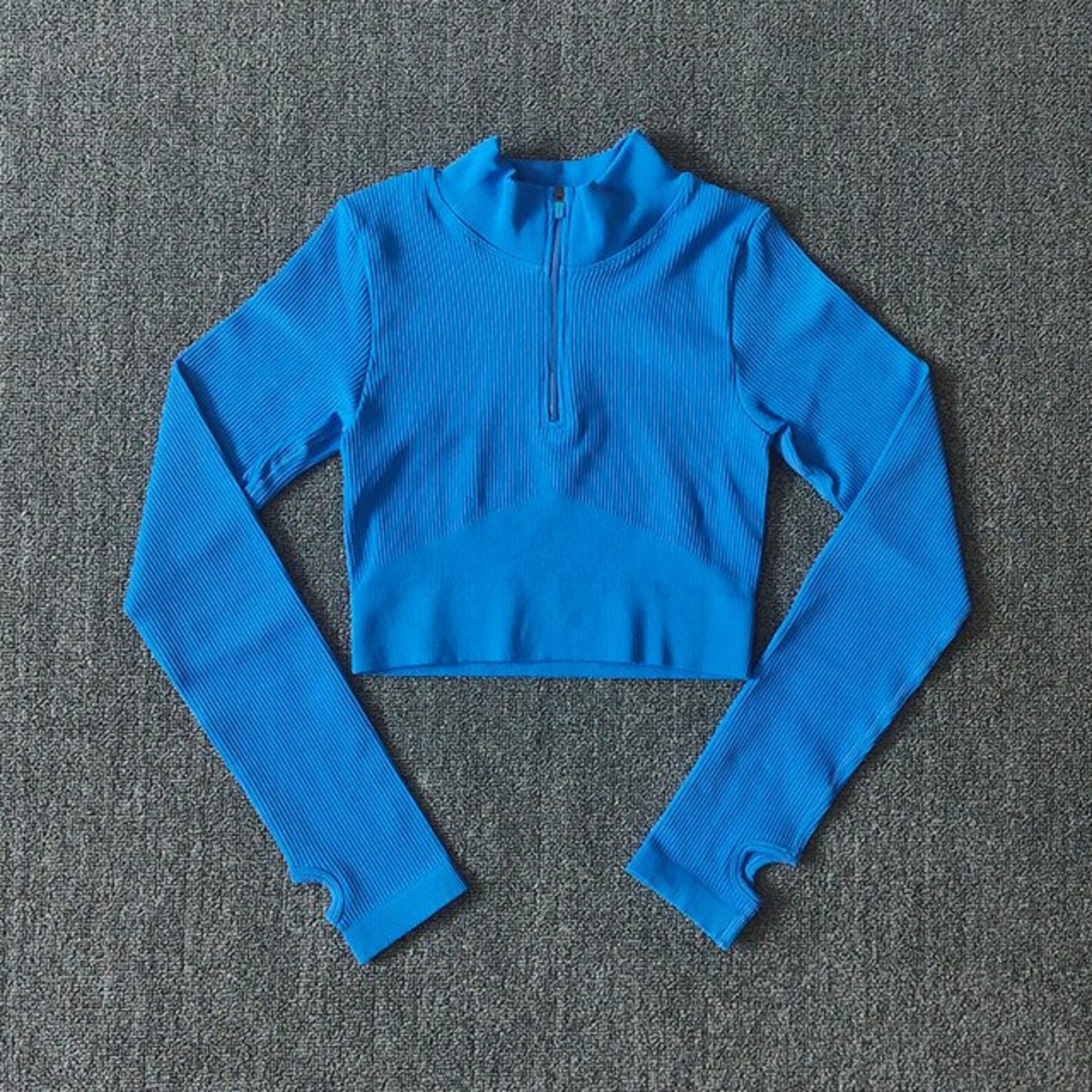 Women Long Sleeve Sports Shirt Jacket Zip Fitness Shirt Yoga Gym Top ...