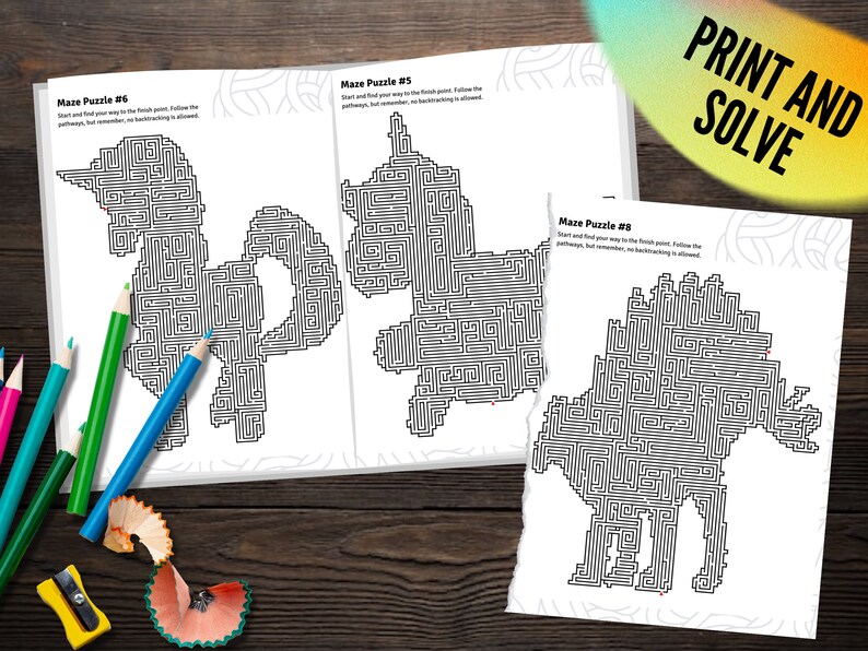 50 Pages Unicorn Maze Puzzle, Instant Download With Answers for Kids ...