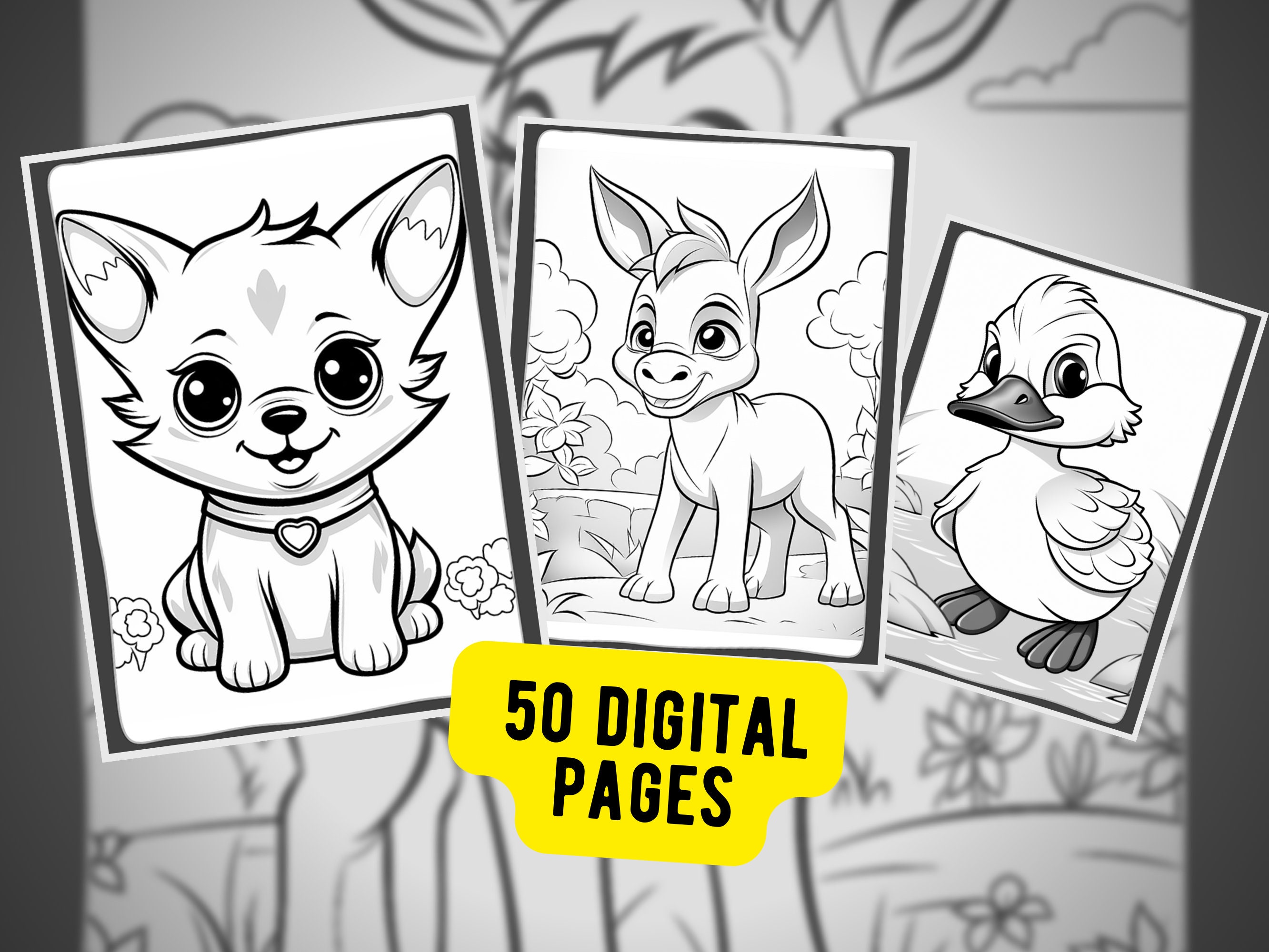 50 Easy Coloring Pages Printable PDF for Kids Vol 2: Preschoolers ...