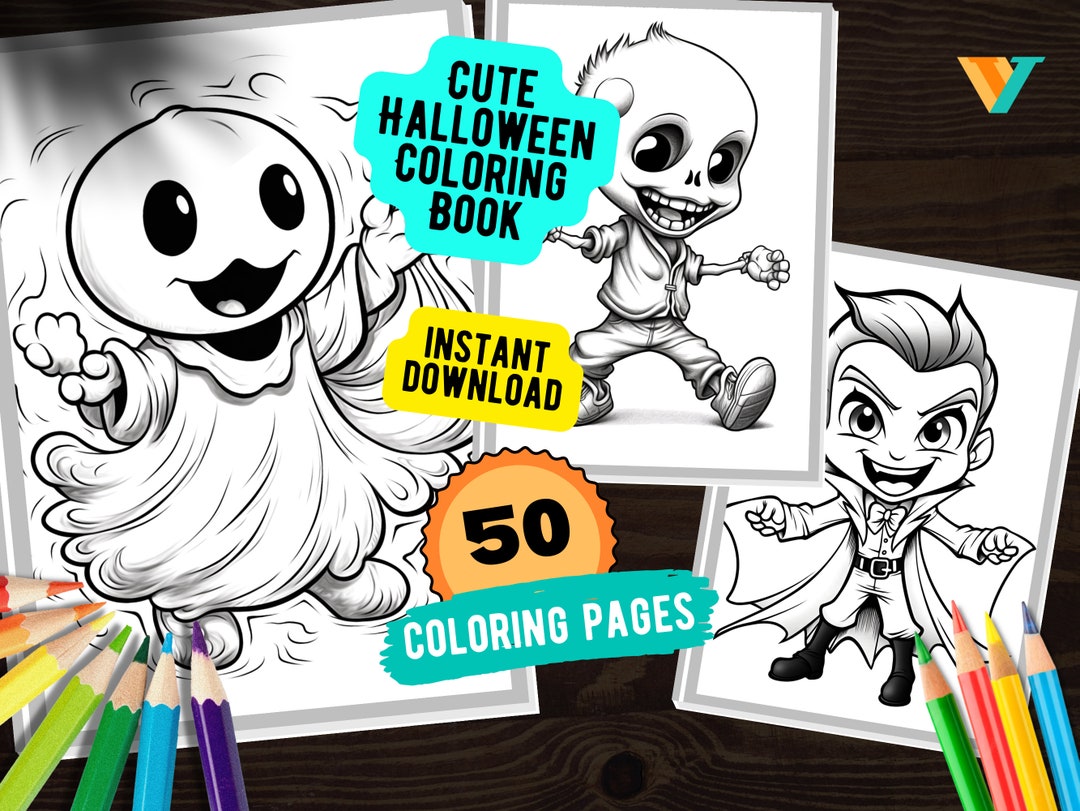 50 Pages Cute Halloween Coloring Page Part 3, Meditation Claming