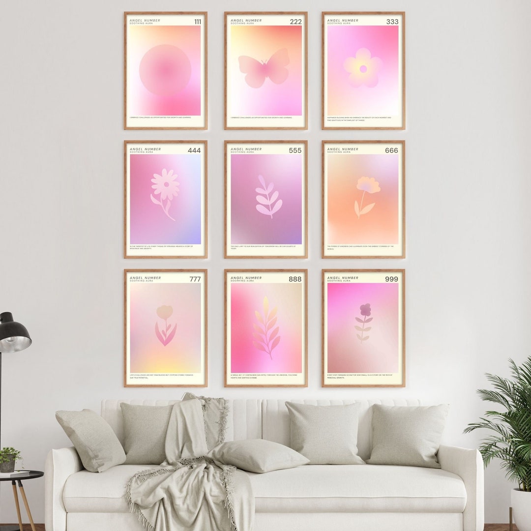 Trendy Positive Pink Aura Poster Set Set of 9 Affirmation - Etsy