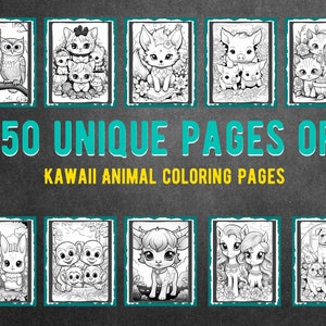 50 Kawaii Creepy Animal Coloring Pages Printable PDF, Wild Animal ...