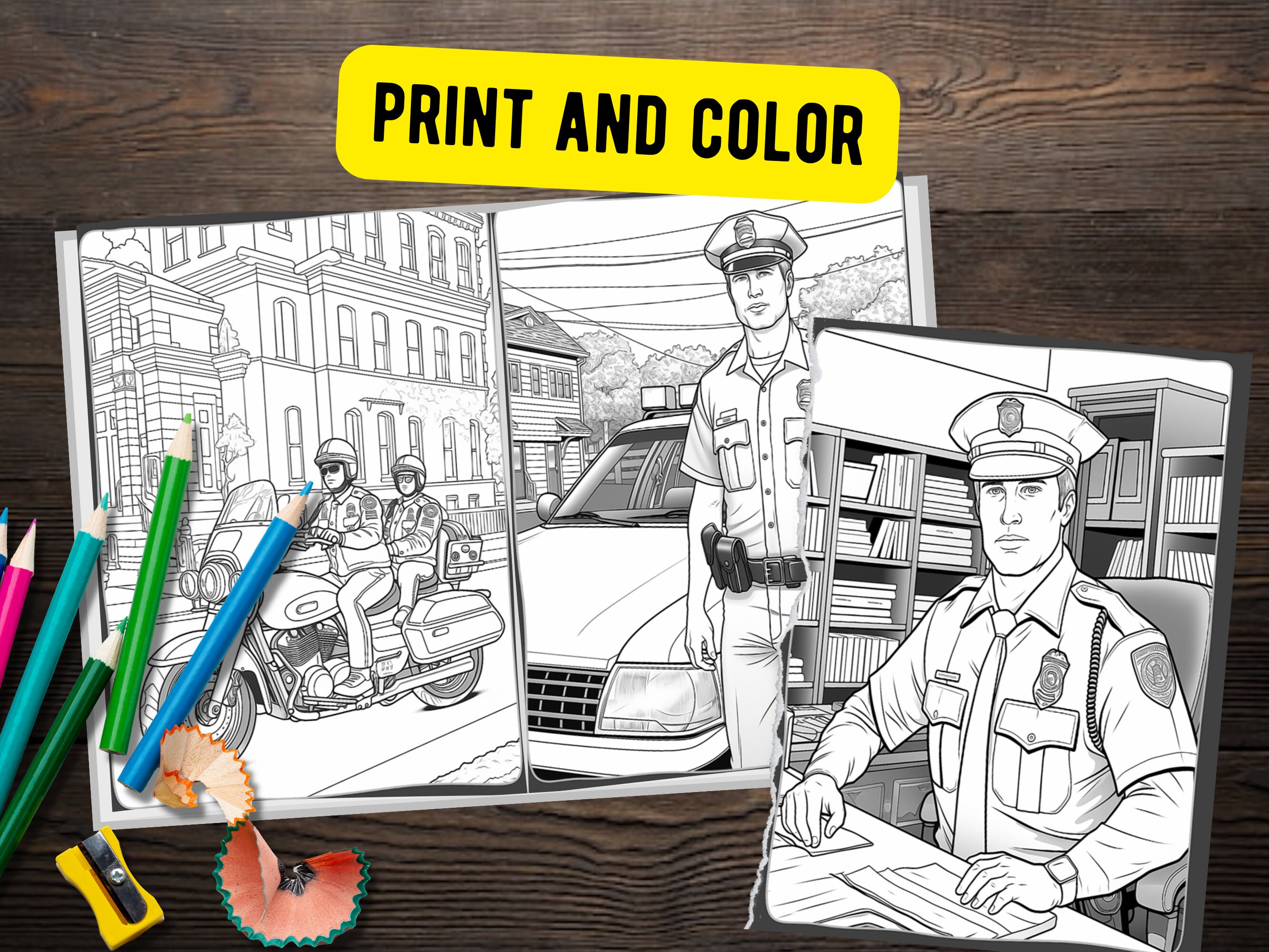 50 Police Coloring Pages Printable PDF, Policeman Law Enforcement